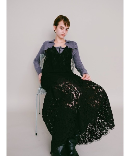 sahara(サハラ)の「【26AW PRE ORDER】Lace Switching Dress(ワンピース・レディース・ブラック/オフホワイト/ブラウン・FREE)」の12枚目の写真