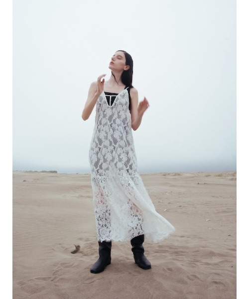 sahara(サハラ)の「【26AW PRE ORDER】Lace Switching Dress(ワンピース・レディース・ブラック/オフホワイト/ブラウン・FREE)」の18枚目の写真