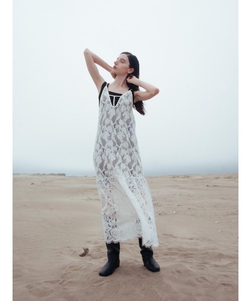 sahara(サハラ)の「【26AW PRE ORDER】Lace Switching Dress(ワンピース・レディース・ブラック/オフホワイト/ブラウン・FREE)」の19枚目の写真