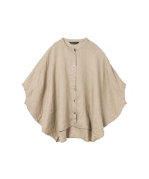 mizuiro ind リネンスタンドカラーコクーンシャツ