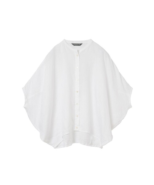 mizuiroind(ミズイロインド)の「mizuiro ind リネンスタンドカラーコクーンシャツ(シャツ/ブラウス・レディース・ライトグレー/チャコールグレー/オフホワイト/ベージュ/ブラック・FREE)」の6枚目の写真