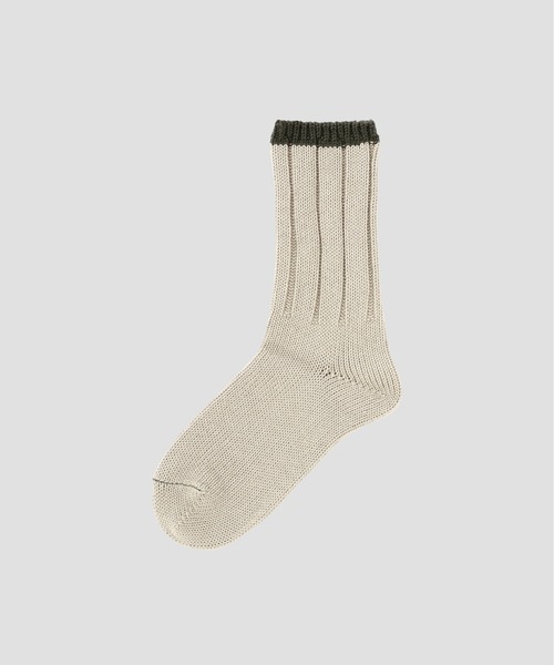 MHL.(エムエイチエル)の「TIPPED COTTON RIB SOCK(ソックス/靴下・レディース・ベージュ/グレー/アイボリー・FREE)」の3枚目の写真