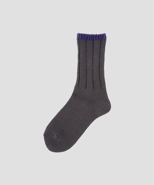 MHL.(エムエイチエル)の「TIPPED COTTON RIB SOCK(ソックス/靴下・レディース・ベージュ/グレー/アイボリー・FREE)」の1枚目の写真
