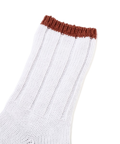 MHL.(エムエイチエル)の「TIPPED COTTON RIB SOCK(ソックス/靴下・レディース・ベージュ/グレー/アイボリー・FREE)」の4枚目の写真