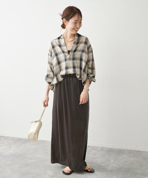 Spick & Span(スピックアンドスパン)の「ベロアイージースカート(スカート・レディース・チャコールグレー/ブラック・36/38)」の6枚目の写真