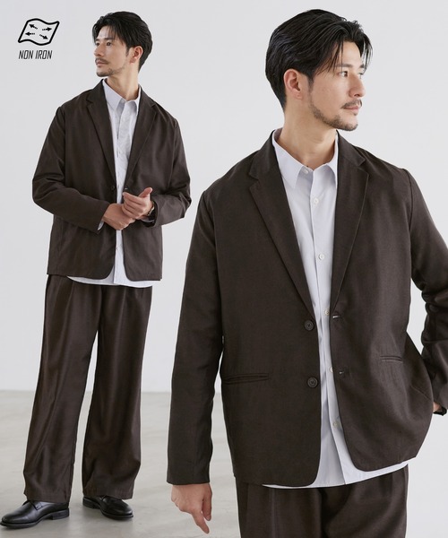 LIL VENDARS(リルヴェンダース)の「Buyer's Select /【セットアップ 2点セット】【防シワ】ウール混シングルテーラードジャケット+2タックストレートパンツ(セットアップ・メンズ・ブラック/チャコール/ブラウン・L/M/S/XL)」の3枚目の写真