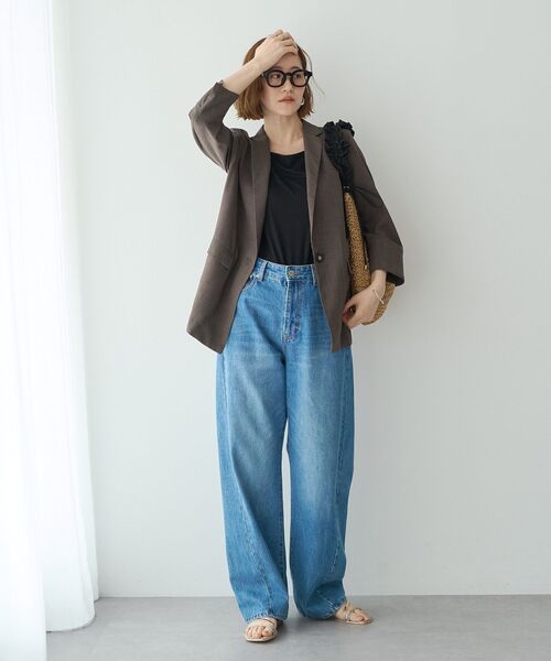YECCA VECCA(イェッカヴェッカ)の「【UVカット】リネンライクジャケット(テーラードジャケット・レディース・ライトグレー/ネイビー/ブラウン・FREE)」の9枚目の写真