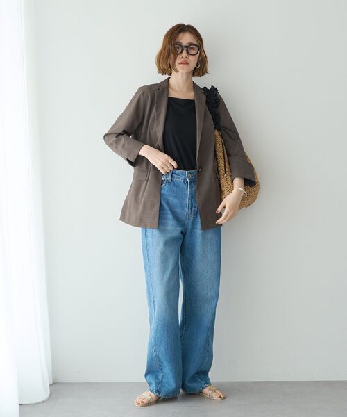 YECCA VECCA(イェッカヴェッカ)の「【UVカット】リネンライクジャケット(テーラードジャケット・レディース・ライトグレー/ネイビー/ブラウン・FREE)」の10枚目の写真