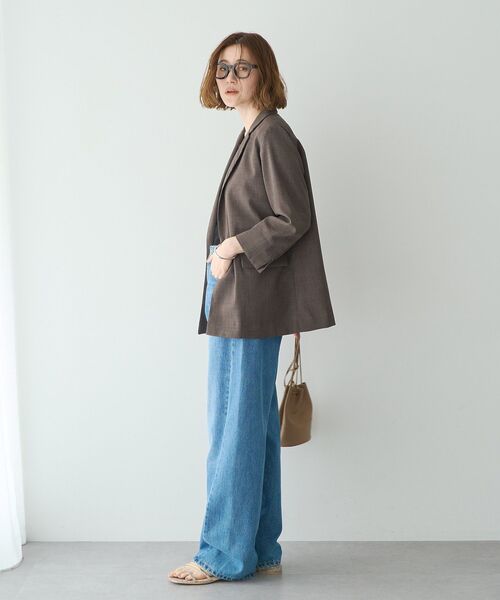 YECCA VECCA(イェッカヴェッカ)の「【UVカット】リネンライクジャケット(テーラードジャケット・レディース・ライトグレー/ネイビー/ブラウン・FREE)」の11枚目の写真