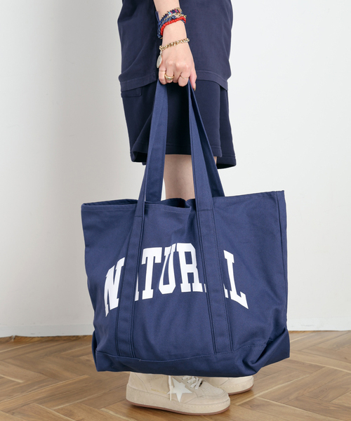 AP STUDIO(エーピーストゥディオ)の「【Museum of Peace & Quiet】NATURAL BOAT TOTE BAG(トートバッグ・レディース・ネイビー・FREE)」の2枚目の写真