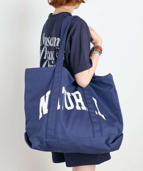 AP STUDIO(エーピーストゥディオ)の「【Museum of Peace & Quiet】NATURAL BOAT TOTE BAG(トートバッグ・レディース・ネイビー・FREE)」の3枚目の写真