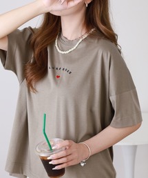 BRODIAEA ミニハートロゴ刺繍半袖Tシャツ