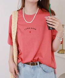 BRODIAEA ミニハートロゴ刺繍半袖Tシャツ