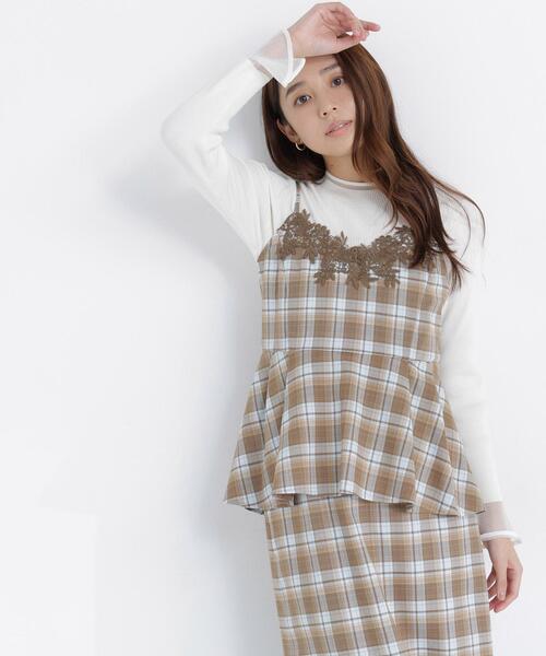 NATURAL BEAUTY BASIC(ナチュラルビューティーベーシック)の「ケミカルレースキャミ&スカート(セットアップ・レディース・ブラウン系その他/ベージュ系その他・フリ-)」の2枚目の写真