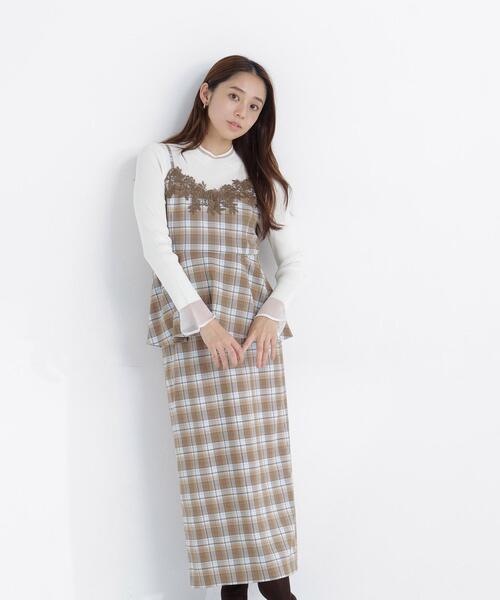 NATURAL BEAUTY BASIC(ナチュラルビューティーベーシック)の「ケミカルレースキャミ&スカート(セットアップ・レディース・ブラウン系その他/ベージュ系その他・フリ-)」の5枚目の写真