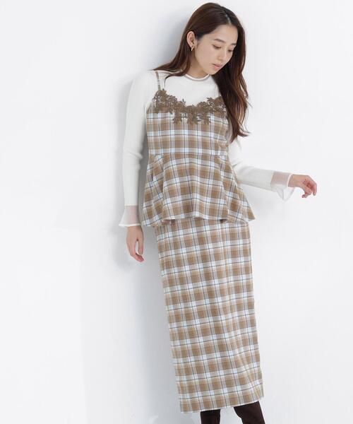 NATURAL BEAUTY BASIC(ナチュラルビューティーベーシック)の「ケミカルレースキャミ&スカート(セットアップ・レディース・ブラウン系その他/ベージュ系その他・フリ-)」の7枚目の写真