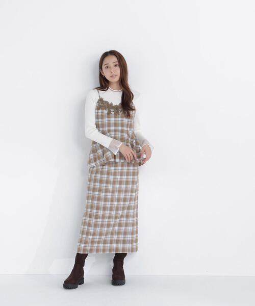 NATURAL BEAUTY BASIC(ナチュラルビューティーベーシック)の「ケミカルレースキャミ&スカート(セットアップ・レディース・ブラウン系その他/ベージュ系その他・フリ-)」の8枚目の写真
