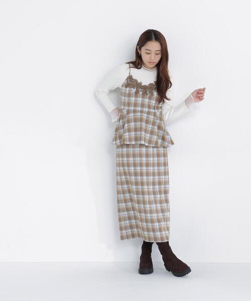 NATURAL BEAUTY BASIC(ナチュラルビューティーベーシック)の「ケミカルレースキャミ&スカート(セットアップ・レディース・ブラウン系その他/ベージュ系その他・フリ-)」の10枚目の写真
