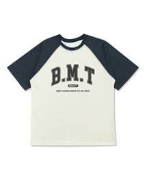 BMT レタリングオーバーサイズラグラン半袖Tシャツ