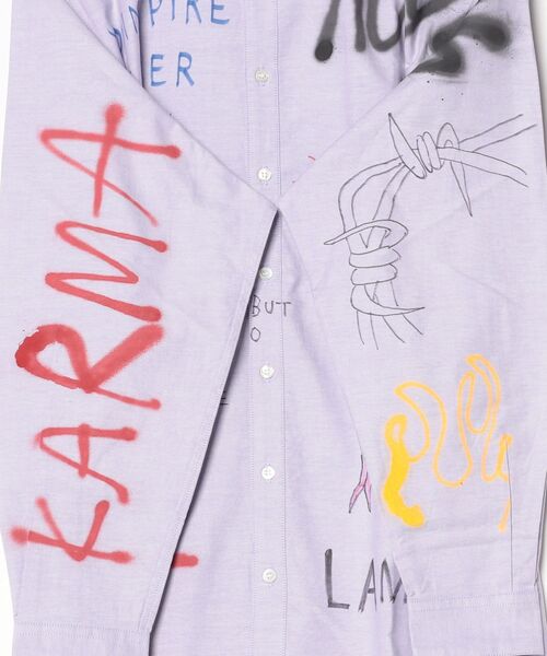 ROYAL FLASH（ロイヤルフラッシュ）の「guernika/ゲルニカ/Paint Oxford Shirt（シャツ/ブラウス・メンズ・パープル/イエロー・F）」の4枚目の写真