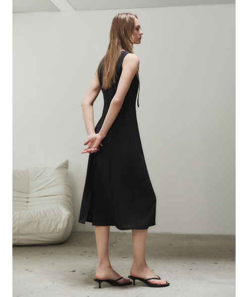 LETQSTUDIO(レチケットスタジオ)の「ギャザー ストラップ ドレス、ブラック(ワンピース・レディース・その他・SMALL/MEDIUM)」の4枚目の写真