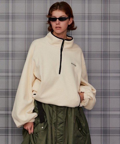 MAISON SPECIAL(メゾンスペシャル)の「【2026Autumn PRE-ORDER】Half-Zip Fleece Top/ハーフジップフリーストップ(Tシャツ/カットソー・レディース・レッド/ブラック/ホワイト・FREE)」の2枚目の写真