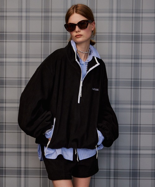 MAISON SPECIAL(メゾンスペシャル)の「【2026Autumn PRE-ORDER】Half-Zip Fleece Top/ハーフジップフリーストップ(Tシャツ/カットソー・レディース・レッド/ブラック/ホワイト・FREE)」の1枚目の写真