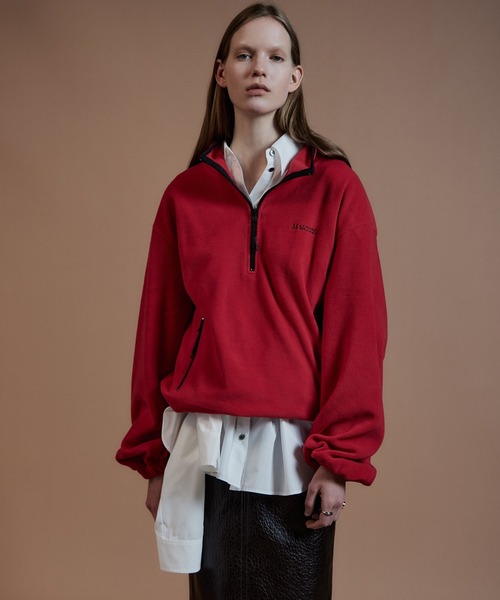 MAISON SPECIAL(メゾンスペシャル)の「【2026Autumn PRE-ORDER】Half-Zip Fleece Top/ハーフジップフリーストップ(Tシャツ/カットソー・レディース・レッド/ブラック/ホワイト・FREE)」の11枚目の写真