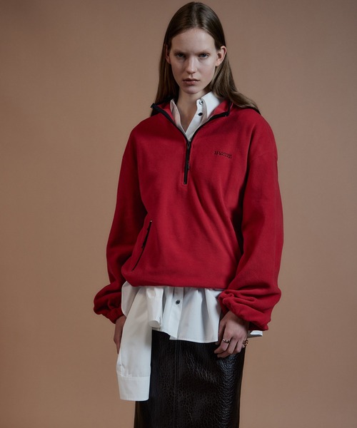 MAISON SPECIAL(メゾンスペシャル)の「【2026Autumn PRE-ORDER】Half-Zip Fleece Top/ハーフジップフリーストップ(Tシャツ/カットソー・レディース・レッド/ブラック/ホワイト・FREE)」の12枚目の写真