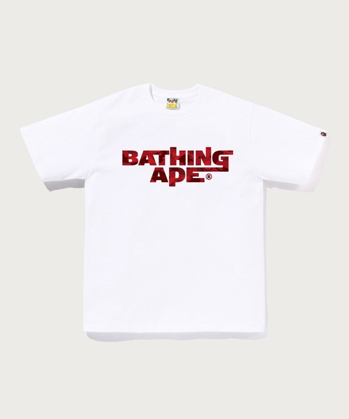 A BATHING APE(アベイシングエイプ)の「COLOR CAMO BATHING APE LOGO TEE(Tシャツ/カットソー・メンズ・ホワイト×レッド/ホワイト×ネイビー/ホワイト×パープル/ホワイト系その他3・SMALL/LARGE/MEDIUM/X-LARGE/XX-LARGE)」の2枚目の写真