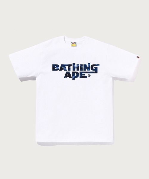 A BATHING APE(アベイシングエイプ)の「COLOR CAMO BATHING APE LOGO TEE(Tシャツ/カットソー・メンズ・ホワイト×レッド/ホワイト×ネイビー/ホワイト×パープル/ホワイト系その他3・SMALL/LARGE/MEDIUM/X-LARGE/XX-LARGE)」の1枚目の写真