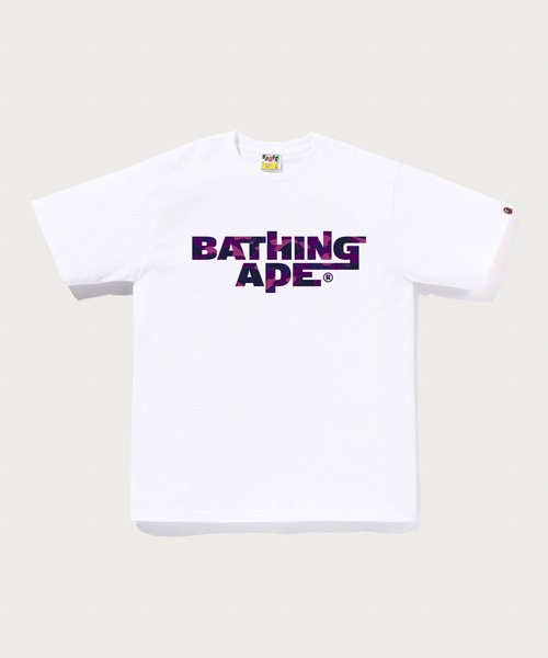 A BATHING APE(アベイシングエイプ)の「COLOR CAMO BATHING APE LOGO TEE(Tシャツ/カットソー・メンズ・ホワイト×レッド/ホワイト×ネイビー/ホワイト×パープル/ホワイト系その他3・SMALL/LARGE/MEDIUM/X-LARGE/XX-LARGE)」の3枚目の写真