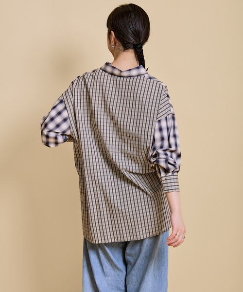 LHELBIE(レルビエ)の「クレイジーパターンチェックシャツ(シャツ/ブラウス・レディース・ブルー/ベージュ・M)」の17枚目の写真