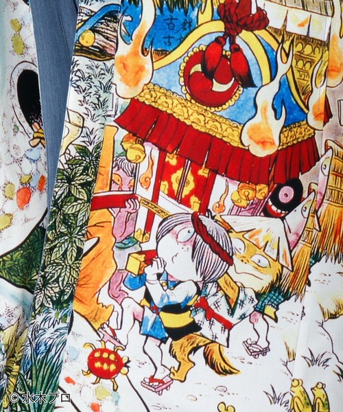 倭物やカヤ（ワモノヤカヤ）の「《水木しげる》ゲゲゲの鬼太郎 リバーシブル羽織（カーディガン/ボレロ・レディース・ブラック/ブルー・FREE）」の22枚目の写真