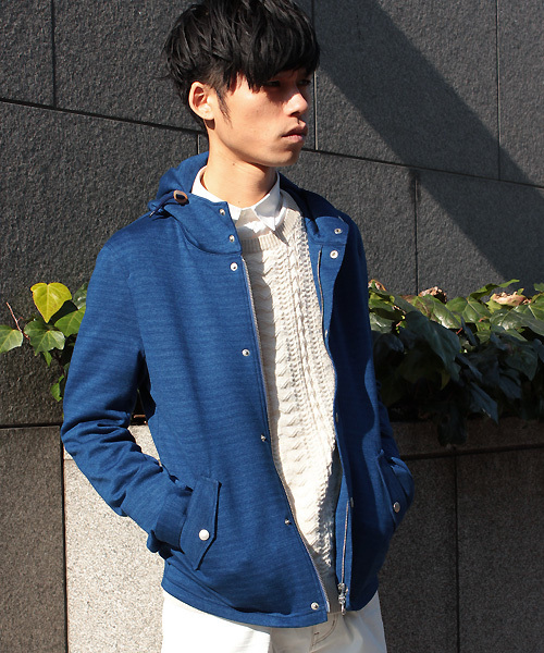 ESSENTIAL GARMENT MEN'S BIGI（エッセンシャルガーメントメンズビギ）の「シンプルデッキパーカー/COOL MAX(クールマックス)  （パーカー・メンズ・ブルー/ネイビー/カーキ・SMALL/SS/MEDIUM/LARGE）」の4枚目の写真