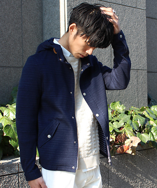 ESSENTIAL GARMENT MEN'S BIGI（エッセンシャルガーメントメンズビギ）の「シンプルデッキパーカー/COOL MAX(クールマックス)  （パーカー・メンズ・ブルー/ネイビー/カーキ・SMALL/SS/MEDIUM/LARGE）」の6枚目の写真