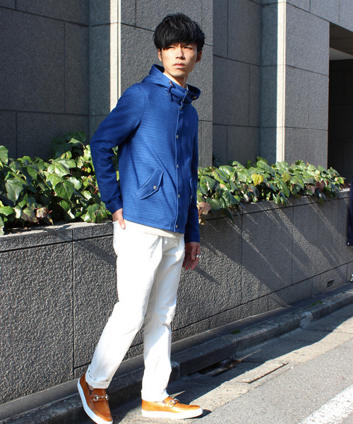 ESSENTIAL GARMENT MEN'S BIGI（エッセンシャルガーメントメンズビギ）の「シンプルデッキパーカー/COOL MAX(クールマックス)  （パーカー・メンズ・ブルー/ネイビー/カーキ・SMALL/SS/MEDIUM/LARGE）」の9枚目の写真