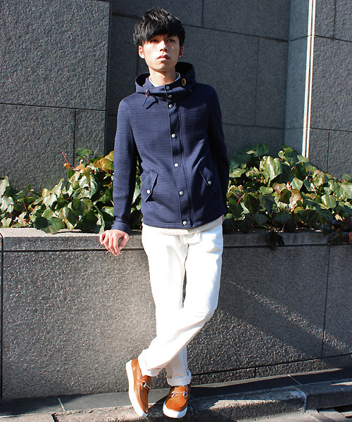 ESSENTIAL GARMENT MEN'S BIGI（エッセンシャルガーメントメンズビギ）の「シンプルデッキパーカー/COOL MAX(クールマックス)  （パーカー・メンズ・ブルー/ネイビー/カーキ・SMALL/SS/MEDIUM/LARGE）」の10枚目の写真