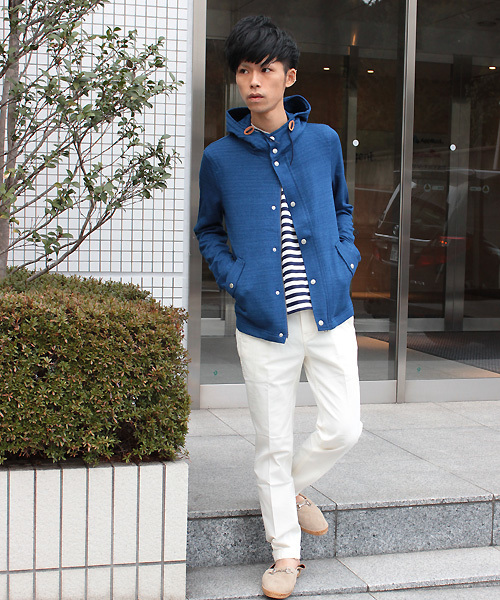 ESSENTIAL GARMENT MEN'S BIGI（エッセンシャルガーメントメンズビギ）の「シンプルデッキパーカー/COOL MAX(クールマックス)  （パーカー・メンズ・ブルー/ネイビー/カーキ・SMALL/SS/MEDIUM/LARGE）」の19枚目の写真