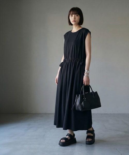STYLE DELI（スタイルデリ）の「【BLK001】さらっと落ち感カットソーワンピース（ワンピース・レディース・ブラック・FREE）」の16枚目の写真