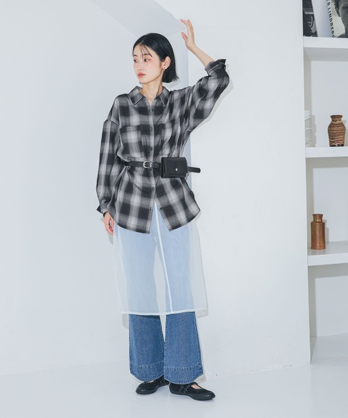 LAKOLE(ラコレ)の「<多機能ウェア>オンブレチェックシャツ / 1047189(シャツ/ブラウス・レディース・ブラック/ブラウン/グレー/キャメル・FREE)」の12枚目の写真