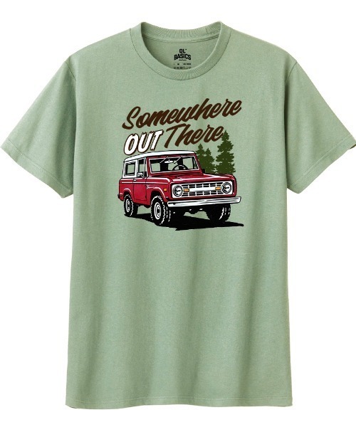 Ol' Basics(オールベーシックス)の「Ol' Basics(オール・ベーシックス) 半袖Tシャツ レディース クラシックカー 車 イラスト ロゴ プリント Tシャツ 半袖 カットソー トップス アメカジ ユニセックス(Tシャツ/カットソー・レディース・ヘザーグレー/セージグリーン/イエロー/ホワイト・M/L)」の4枚目の写真