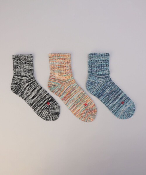 セール】HealthKnit（ヘルスニット）カラーMIXソックス【3足セット