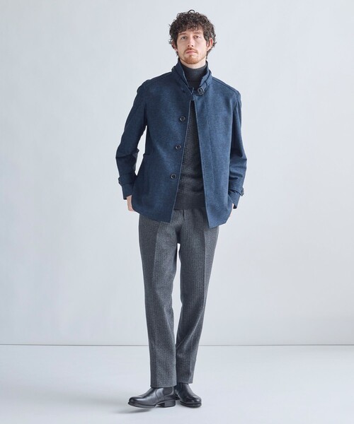 MEN'S BIGI(メンズビギ)の「12Gメリノウール 幾何学柄タートルネックニット(ニット/セーター・メンズ・ボルドー/ブラック/ホワイト/チャコールグレー・01/04/03/02)」の19枚目の写真