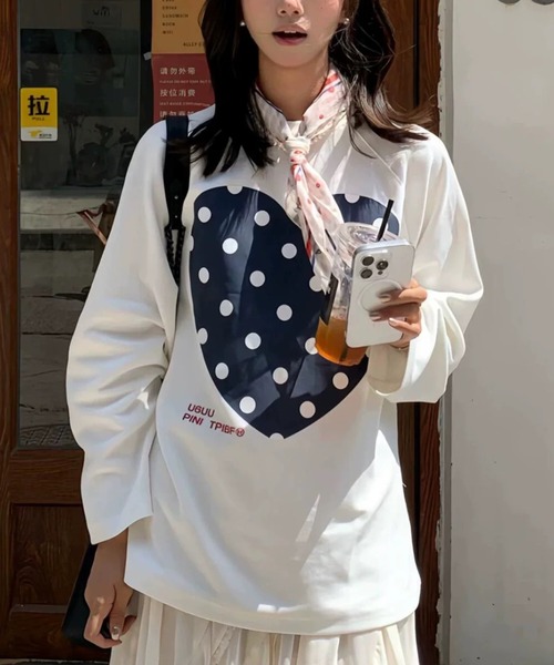 Sibra（シブラ）の「【-5kg】レトロポップグラフィックロンT（Tシャツ/カットソー・レディース・ホワイト/ホワイト系その他・M）」の8枚目の写真