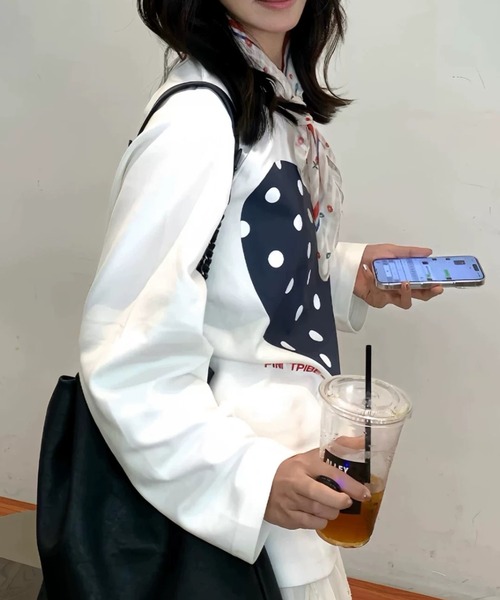 Sibra（シブラ）の「【-5kg】レトロポップグラフィックロンT（Tシャツ/カットソー・レディース・ホワイト/ホワイト系その他・M）」の10枚目の写真
