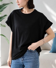 ゆったり着られて着回し自在 フレアスリーブボーダー半袖Tシャツ