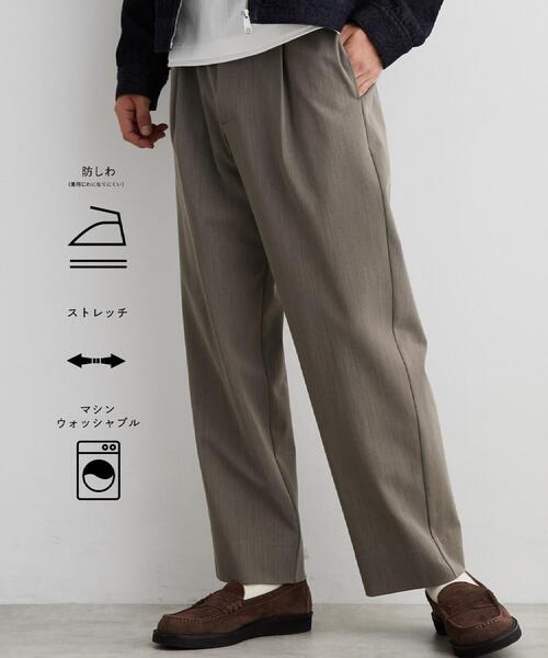 THE SHOP TK (ザ ショップ ティーケー )の「【防シワ/2WAYストレッチ】 リラックス セミワイド イージーパンツ(その他パンツ・メンズ・グレー/オリーブ/ブラック/ベージュ・03/02/04/01)」の3枚目の写真