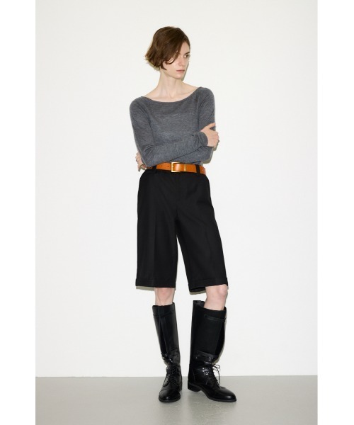 THROW by SLY(スローバイスライ)の「THROW WOOL BLEND HG B/N TOPS ウールブレンドハイゲージボートネックトップス 秋服(ニット/セーター・レディース・ブラウン/ブラック/杢グレー・FREE)」の11枚目の写真