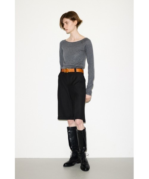 THROW by SLY(スローバイスライ)の「THROW WOOL BLEND HG B/N TOPS ウールブレンドハイゲージボートネックトップス 秋服(ニット/セーター・レディース・ブラウン/ブラック/杢グレー・FREE)」の12枚目の写真